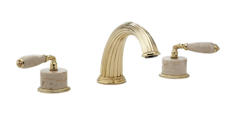 polished brass deck tub set