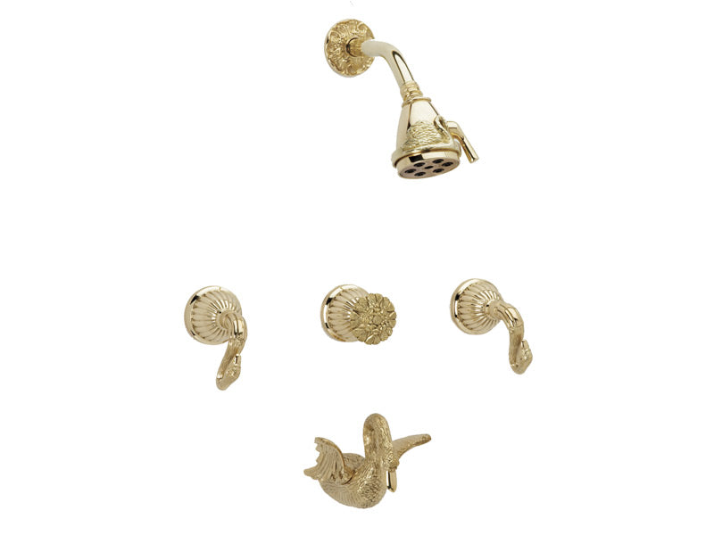 polished brass shower set