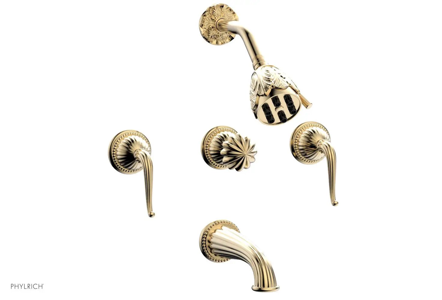 Phylrich GEORGIAN & BARCELONA Three Handle Tub and Shower Set by Phylrich