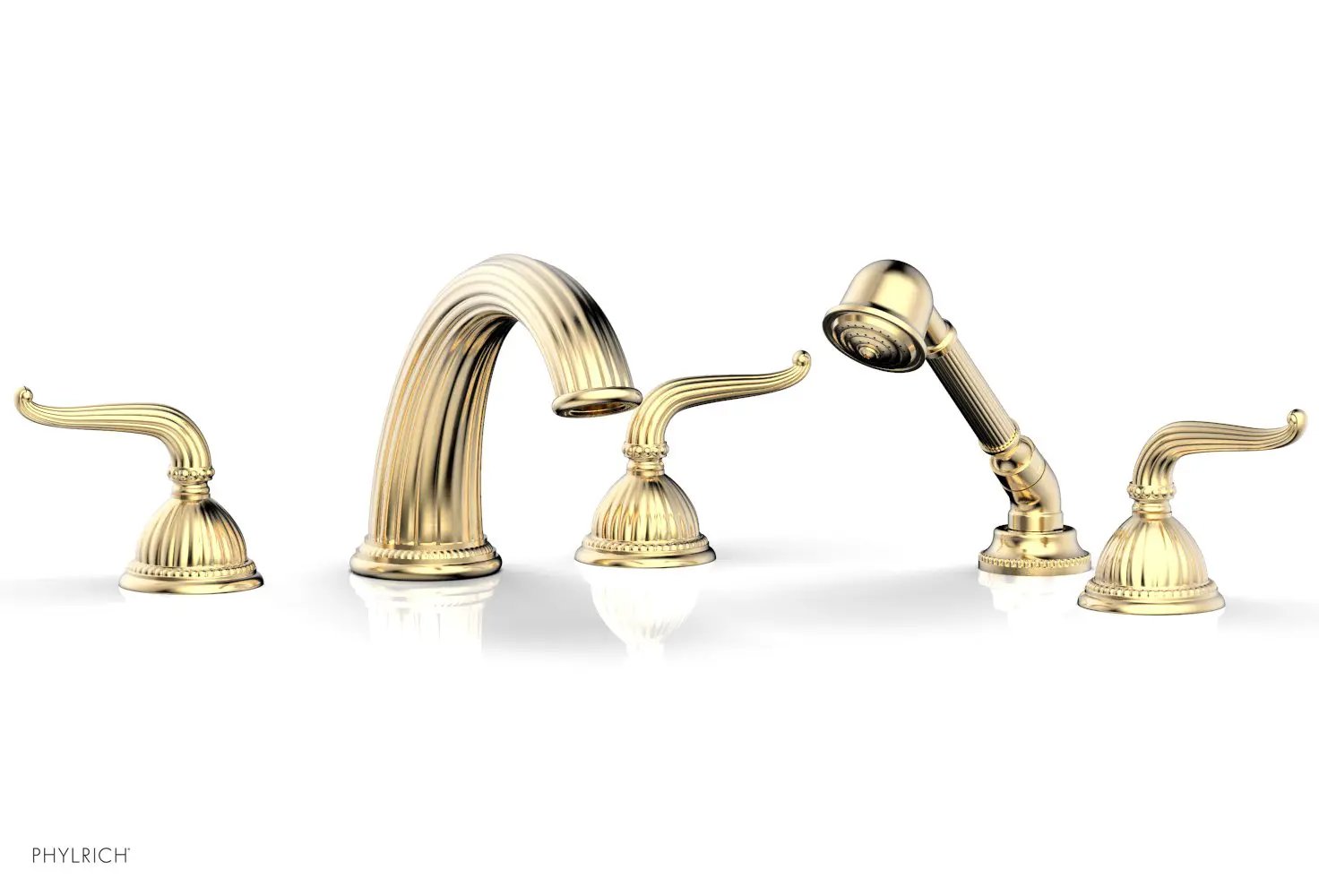 Phylrich GEORGIAN & BARCELONA Deck Tub Set with Hand Shower - Lever Handles by Phylrich