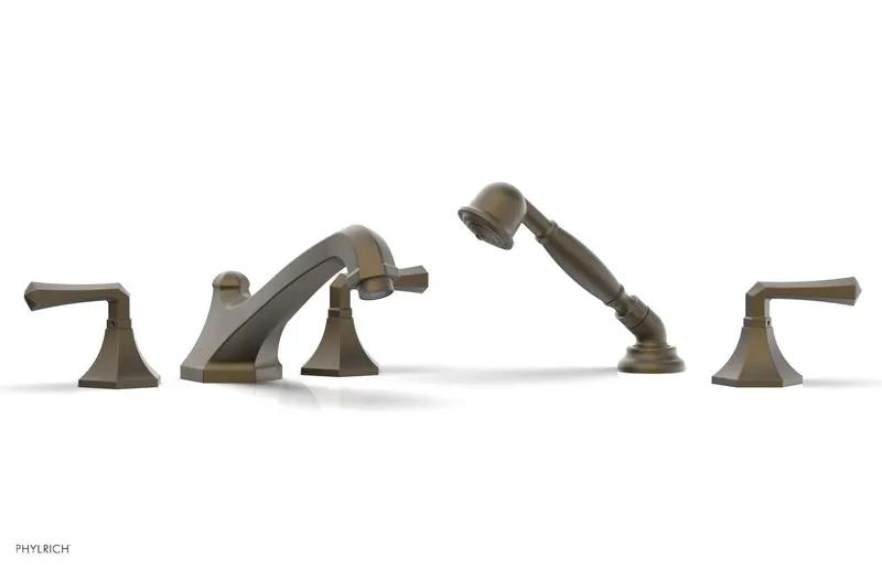Phylrich LE VERRE & LA CROSSE Deck Tub Set with Hand Shower - Lever Handles by Phylrich