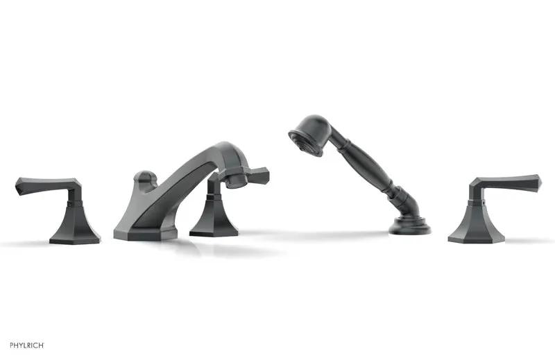 Phylrich LE VERRE & LA CROSSE Deck Tub Set with Hand Shower - Lever Handles by Phylrich