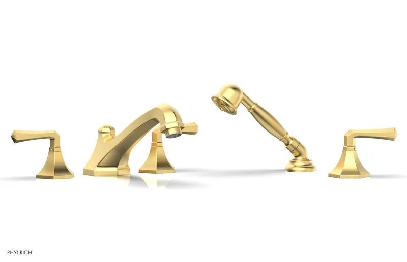 Phylrich LE VERRE & LA CROSSE Deck Tub Set with Hand Shower - Lever Handles by Phylrich