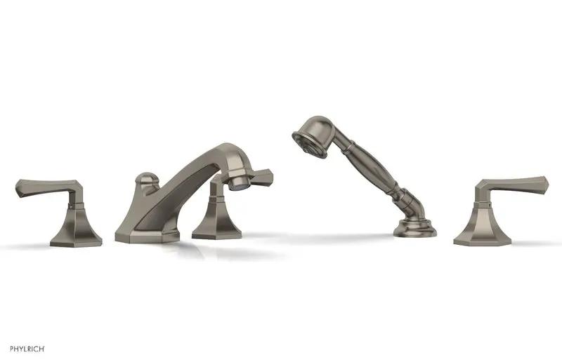 Phylrich LE VERRE & LA CROSSE Deck Tub Set with Hand Shower - Lever Handles by Phylrich