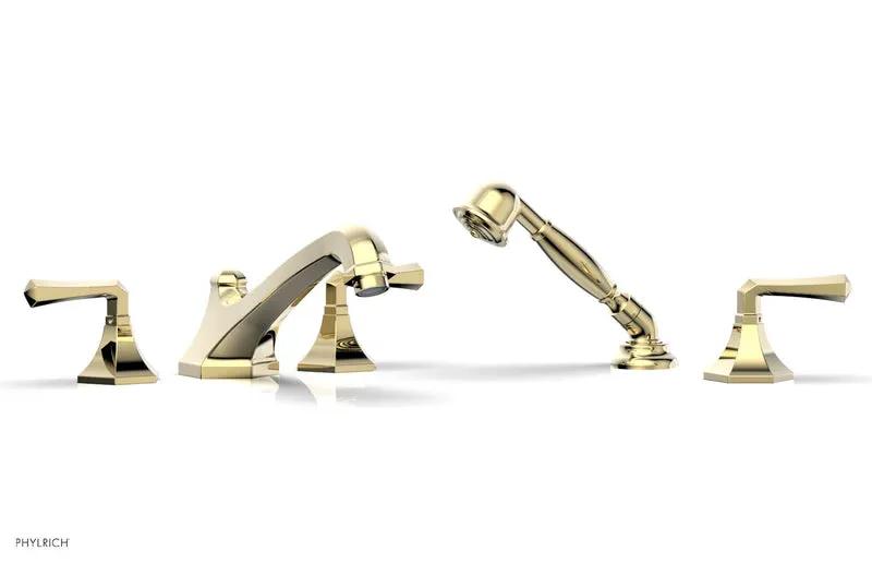Phylrich LE VERRE & LA CROSSE Deck Tub Set with Hand Shower - Lever Handles by Phylrich