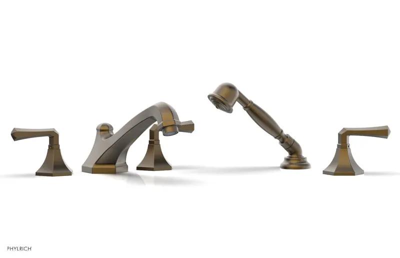 Phylrich LE VERRE & LA CROSSE Deck Tub Set with Hand Shower - Lever Handles by Phylrich