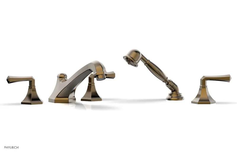 Phylrich LE VERRE & LA CROSSE Deck Tub Set with Hand Shower - Lever Handles by Phylrich