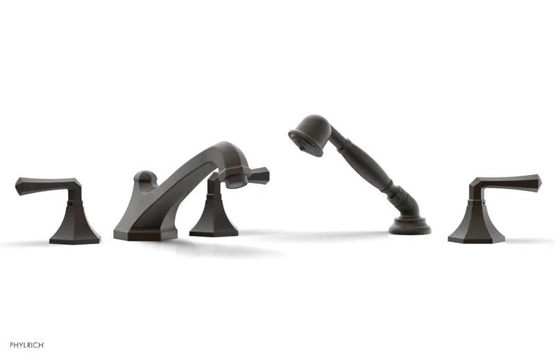 Phylrich LE VERRE & LA CROSSE Deck Tub Set with Hand Shower - Lever Handles by Phylrich