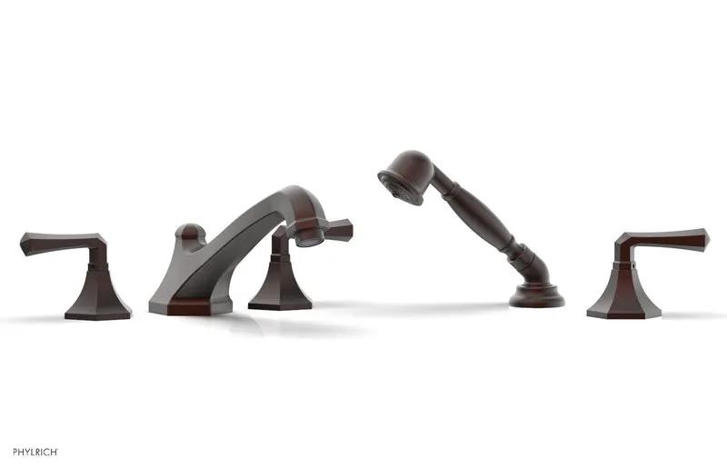 Phylrich LE VERRE & LA CROSSE Deck Tub Set with Hand Shower - Lever Handles by Phylrich