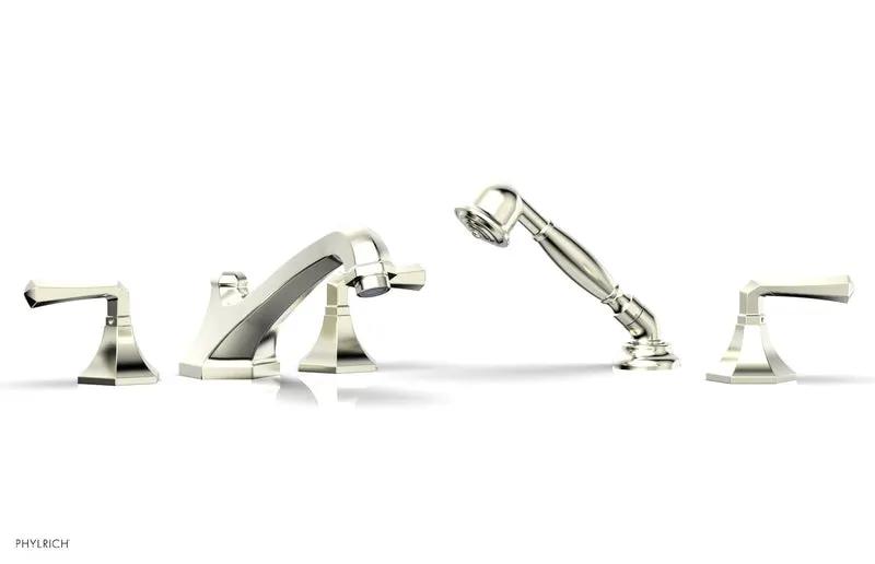 Phylrich LE VERRE & LA CROSSE Deck Tub Set with Hand Shower - Lever Handles by Phylrich