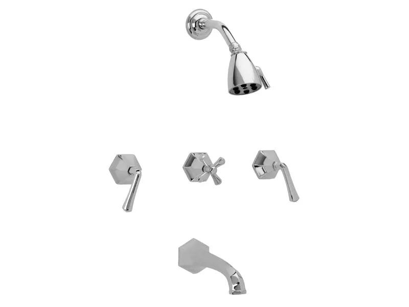 polished chrome shower set