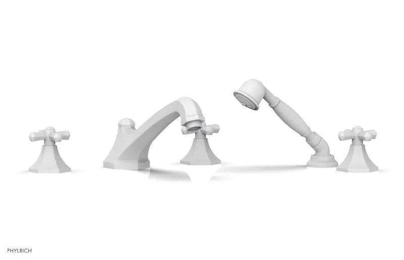 Phylrich LE VERRE & LA CROSSE Deck Tub Set with Hand Shower - Cross Handles by Phylrich