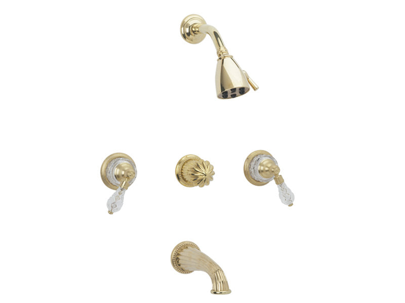 polished brass shower set