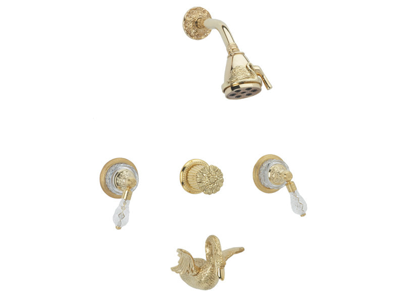 polished brass shower set