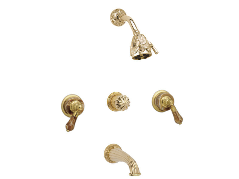 polished brass shower set