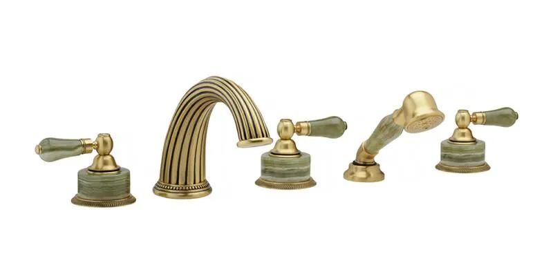 polished chrome deck tub set