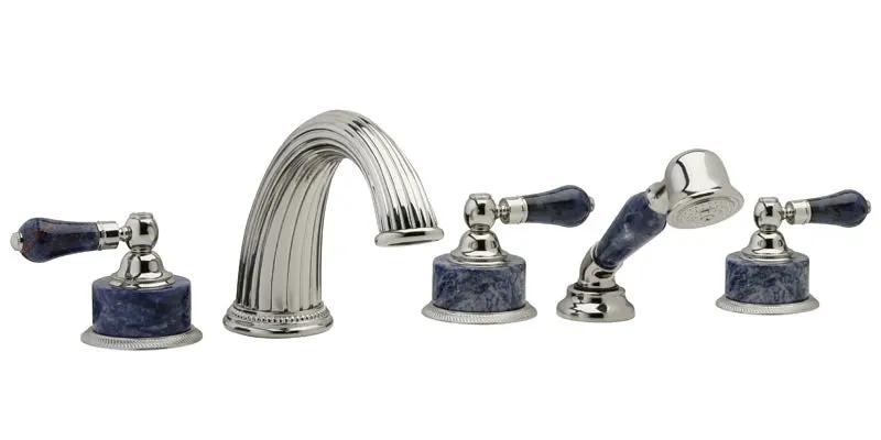 polished chrome deck tub set