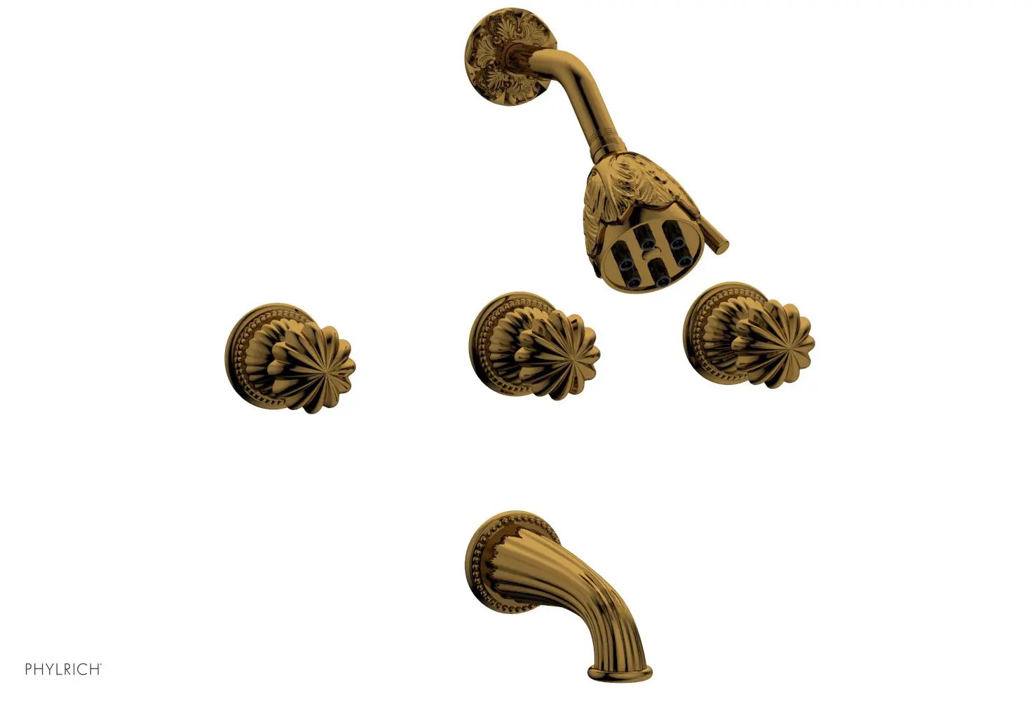 Phylrich GEORGIAN & BARCELONA Three Handle Tub and Shower Set by Phylrich