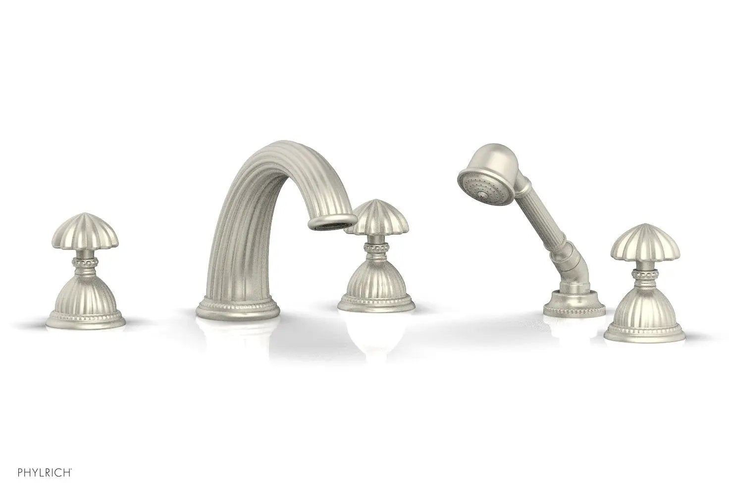 Phylrich GEORGIAN & BARCELONA Deck Tub Set with Hand Shower - Round Handles by Phylrich