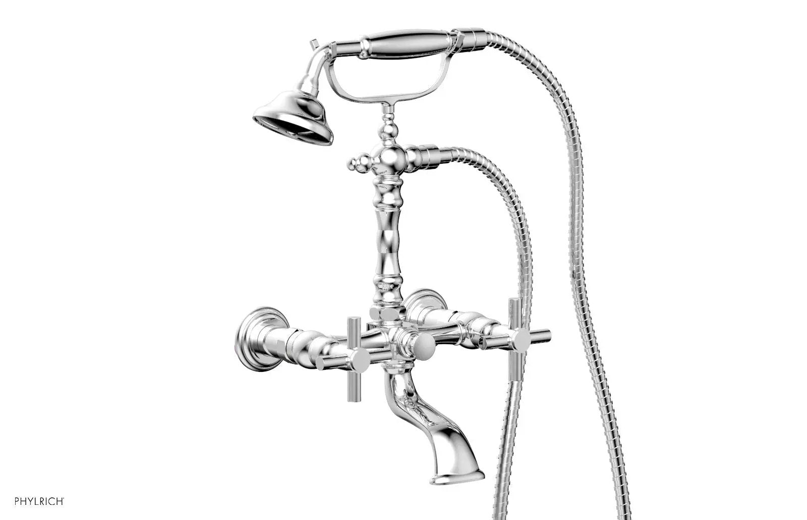 polished chrome exposed tub