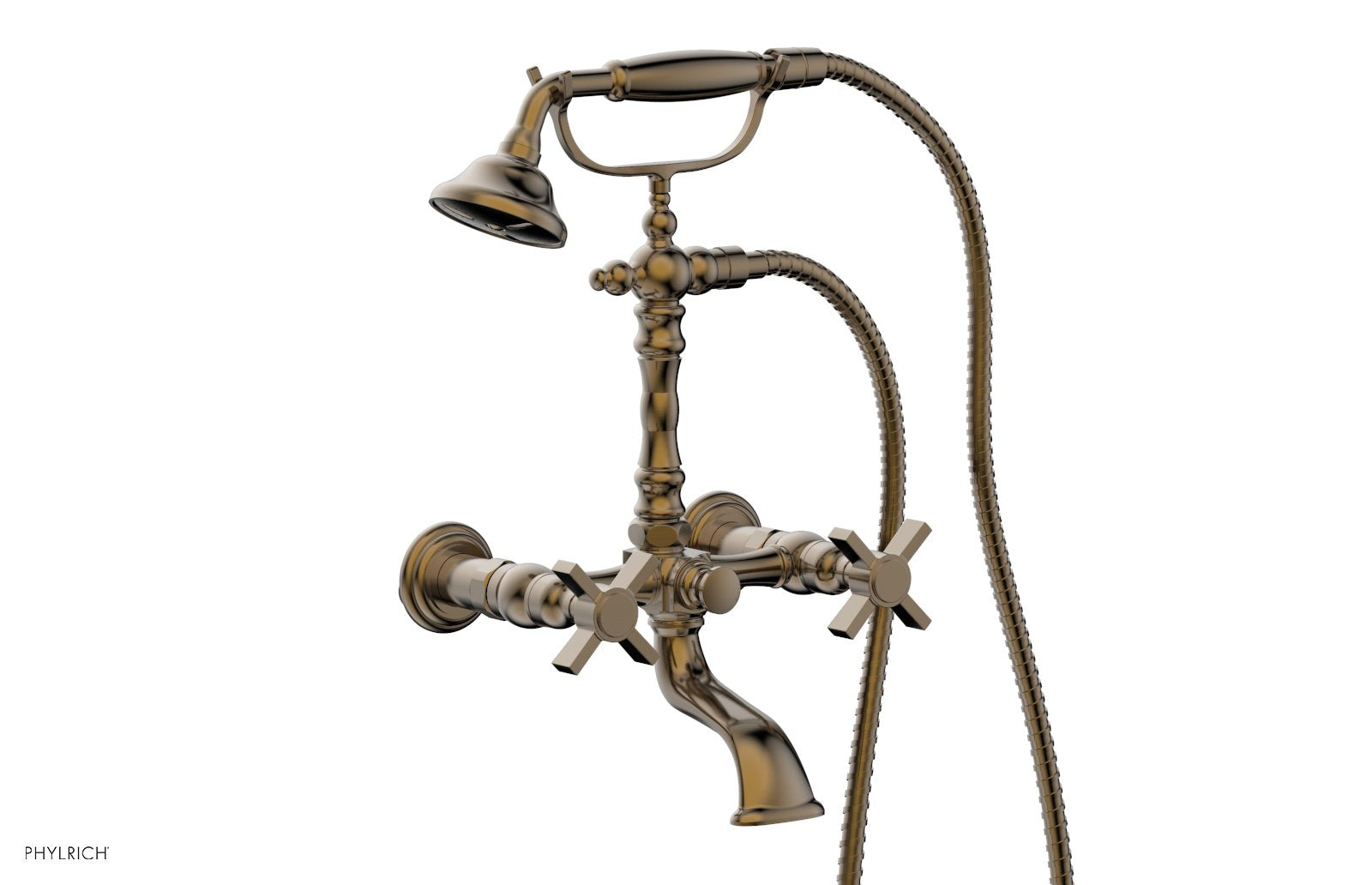 Phylrich BASIC Exposed Tub & Hand Shower - Blade Cross Handle by Phylrich