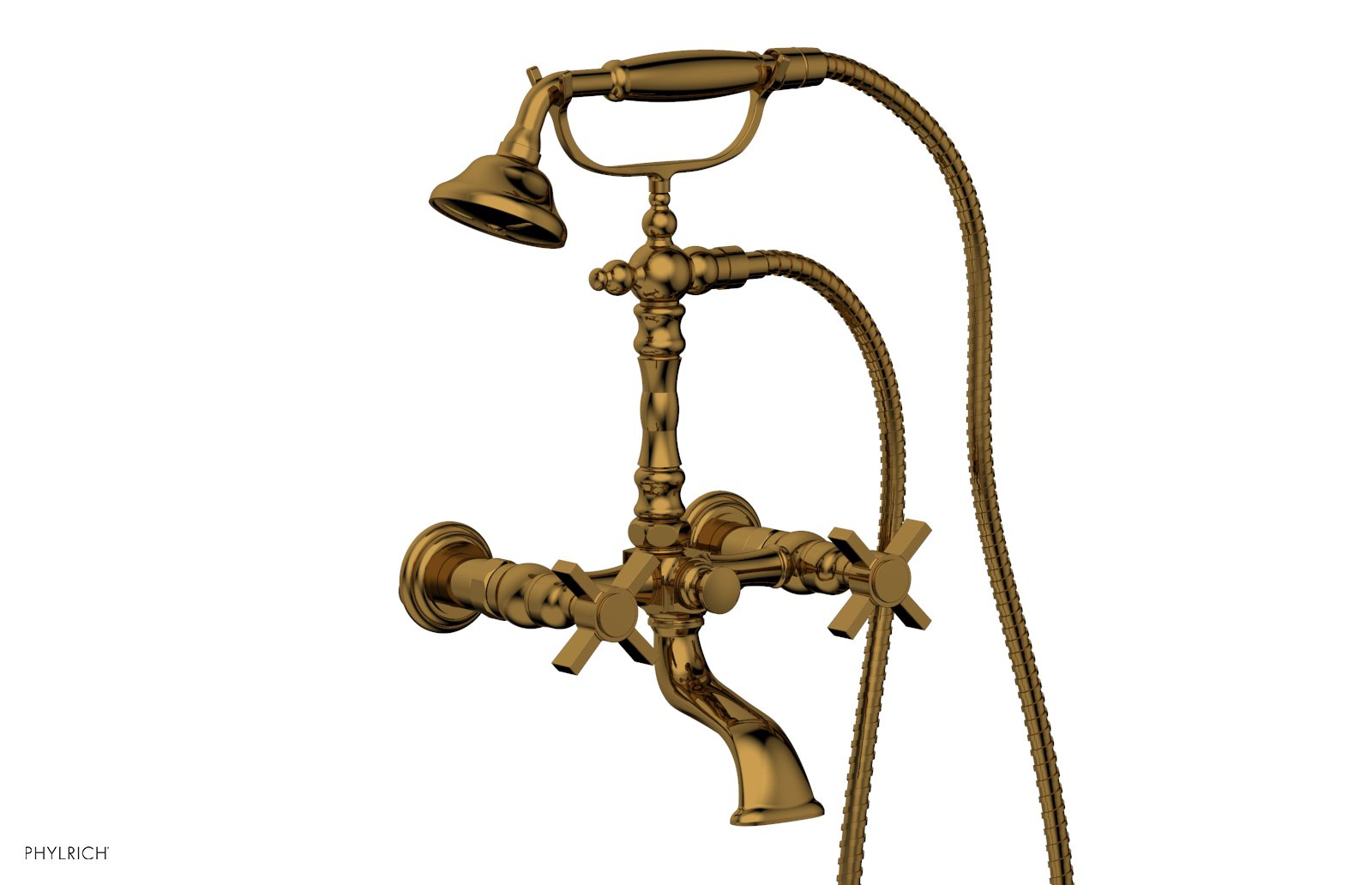 Phylrich BASIC Exposed Tub & Hand Shower - Blade Cross Handle by Phylrich