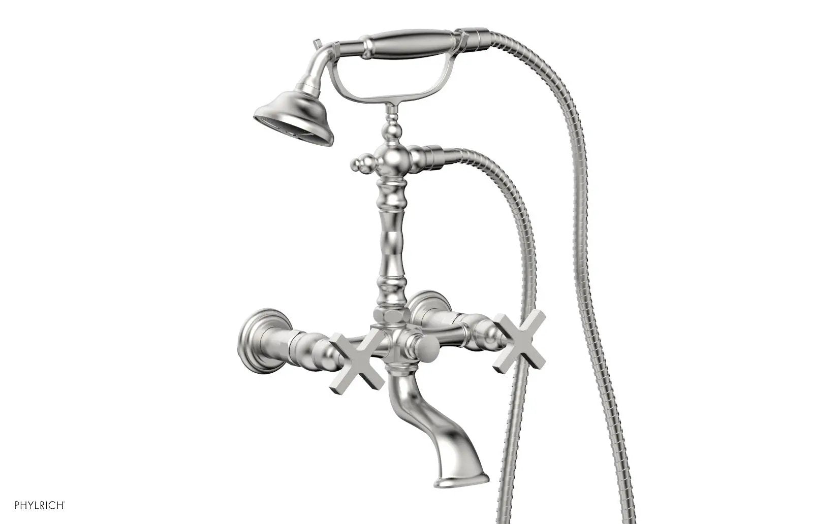 Phylrich HEX MODERN Exposed Tub & Hand Shower - Cross Handle by Phylrich
