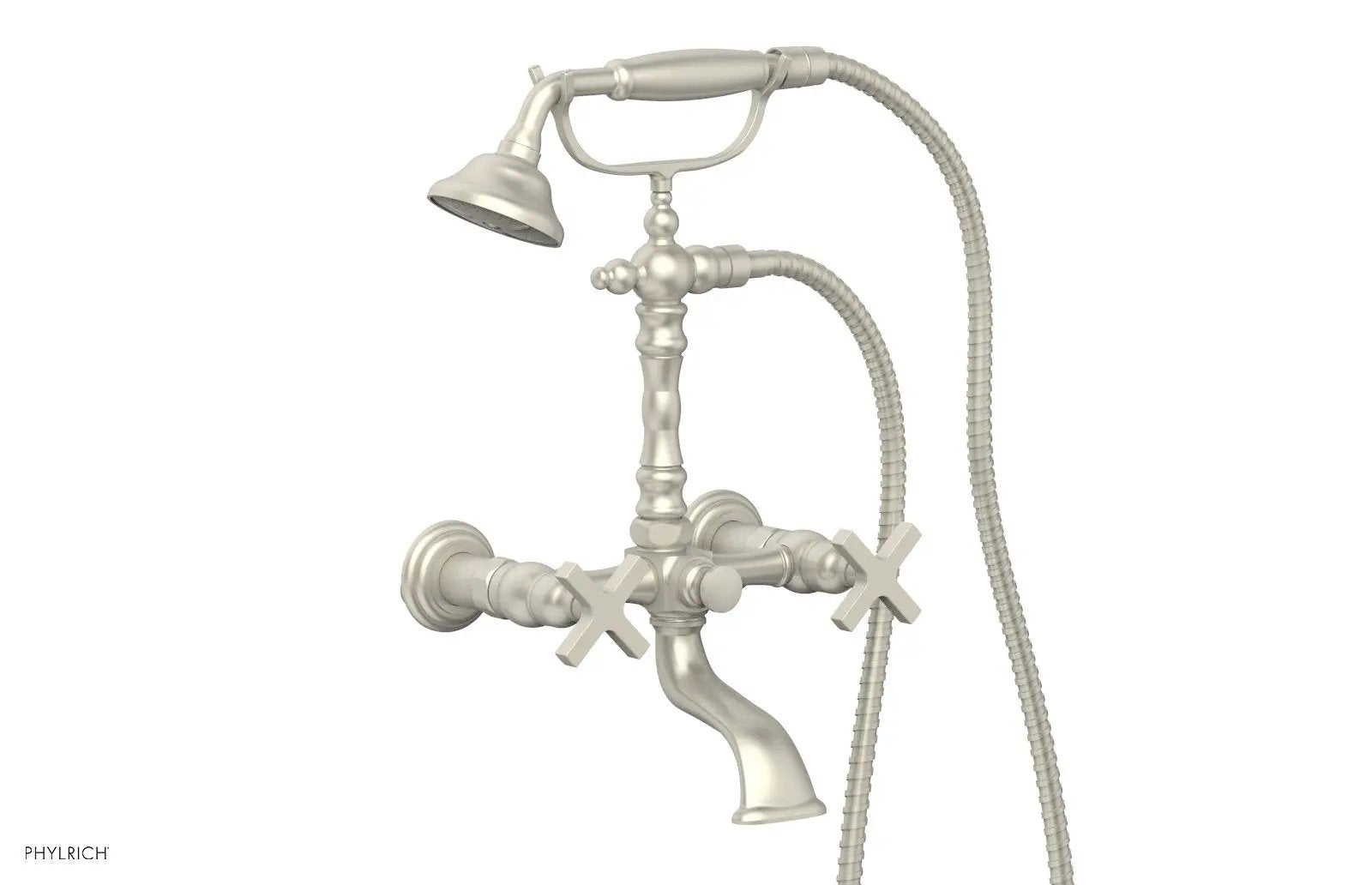 Phylrich HEX MODERN Exposed Tub & Hand Shower - Cross Handle by Phylrich