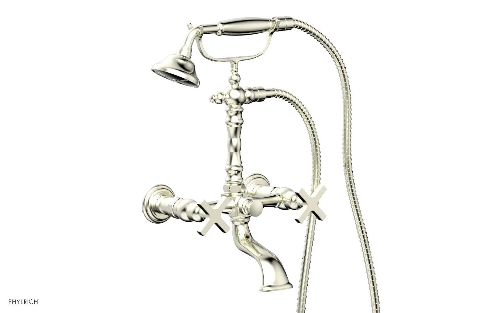 Phylrich HEX MODERN Exposed Tub & Hand Shower - Cross Handle by Phylrich