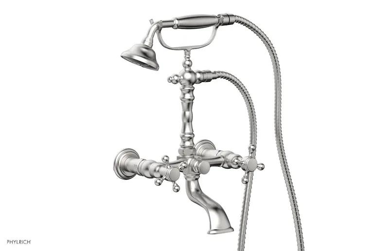 Phylrich HEX TRADITIONAL Exposed Tub & Hand Shower - Cross Handle by Phylrich