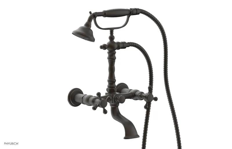 Phylrich HEX TRADITIONAL Exposed Tub & Hand Shower - Cross Handle by Phylrich