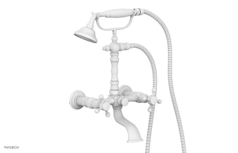 Phylrich HEX TRADITIONAL Exposed Tub & Hand Shower - Cross Handle by Phylrich