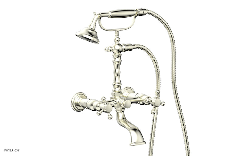 Phylrich HEX TRADITIONAL Exposed Tub & Hand Shower - Cross Handle
