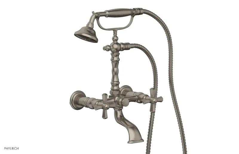 Phylrich LE VERRE & LA CROSSE Exposed Tub & Hand Shower - Cross Handle by Phylrich