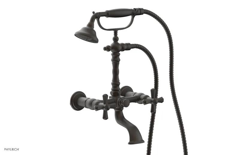 Phylrich LE VERRE & LA CROSSE Exposed Tub & Hand Shower - Cross Handle by Phylrich