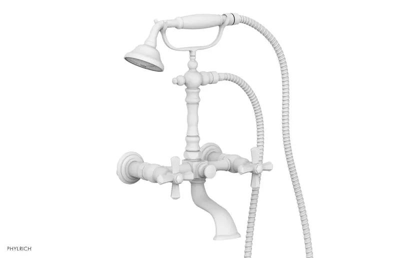 Phylrich LE VERRE & LA CROSSE Exposed Tub & Hand Shower - Cross Handle by Phylrich