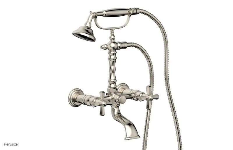 Phylrich LE VERRE & LA CROSSE Exposed Tub & Hand Shower - Cross Handle by Phylrich