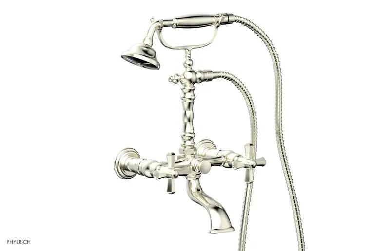 Phylrich LE VERRE & LA CROSSE Exposed Tub & Hand Shower - Cross Handle by Phylrich