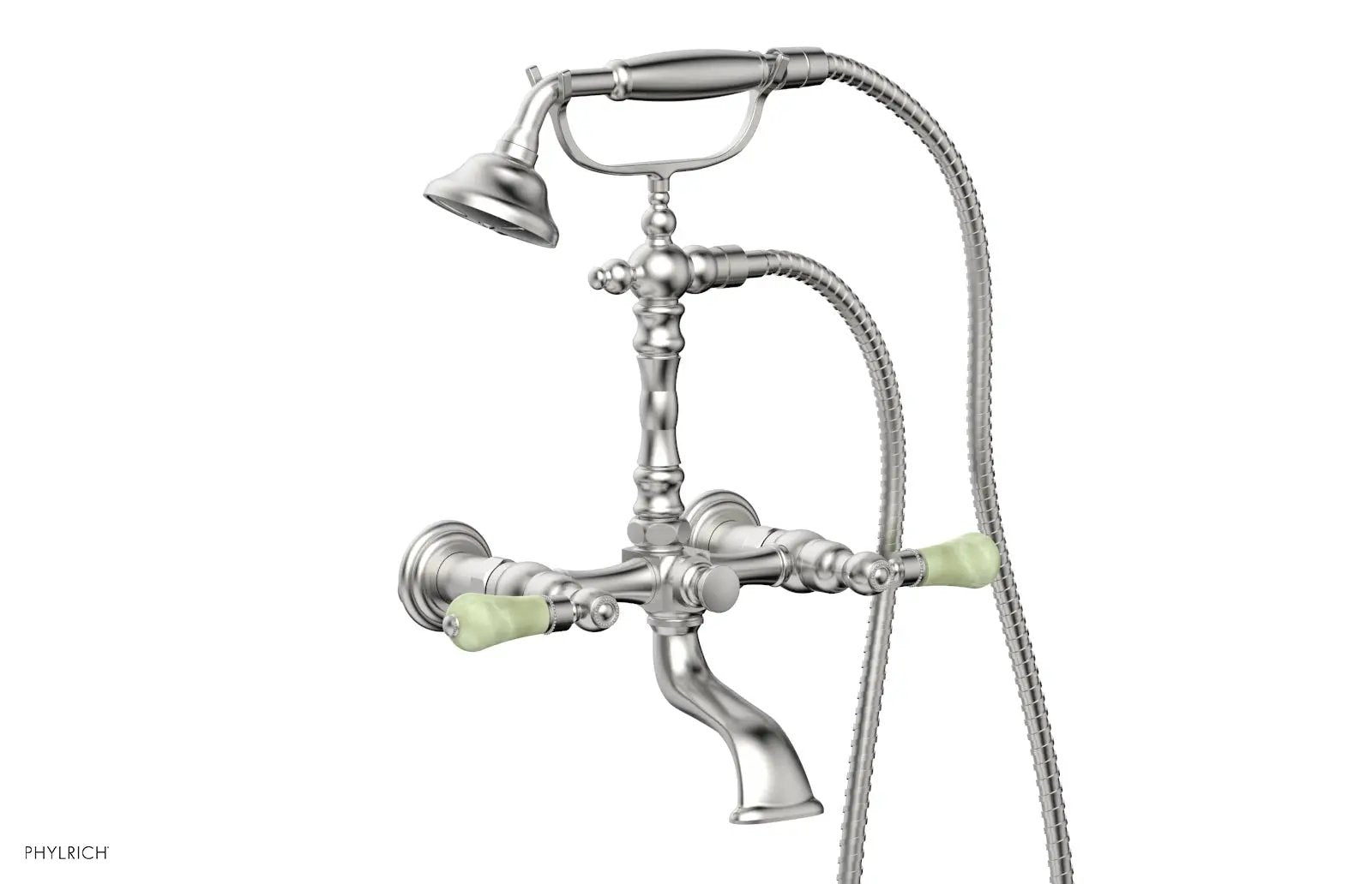Phylrich REGENT Exposed Tub & Hand Shower -Green Onyx Handle by Phylrich