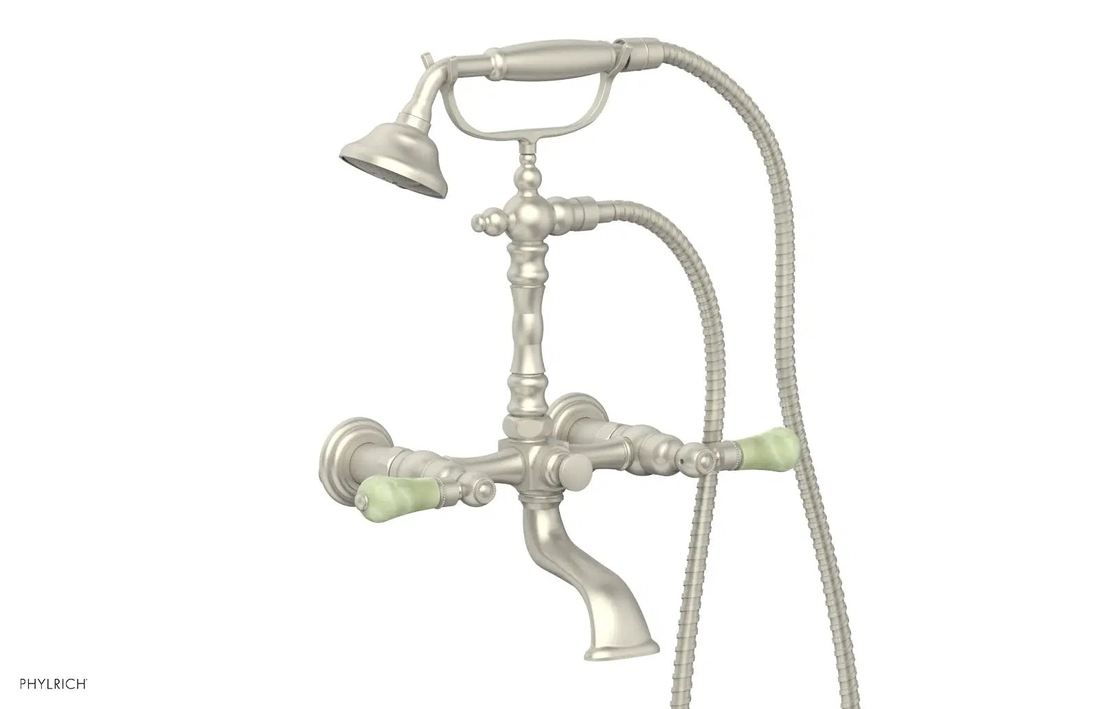 Phylrich REGENT Exposed Tub & Hand Shower -Green Onyx Handle by Phylrich