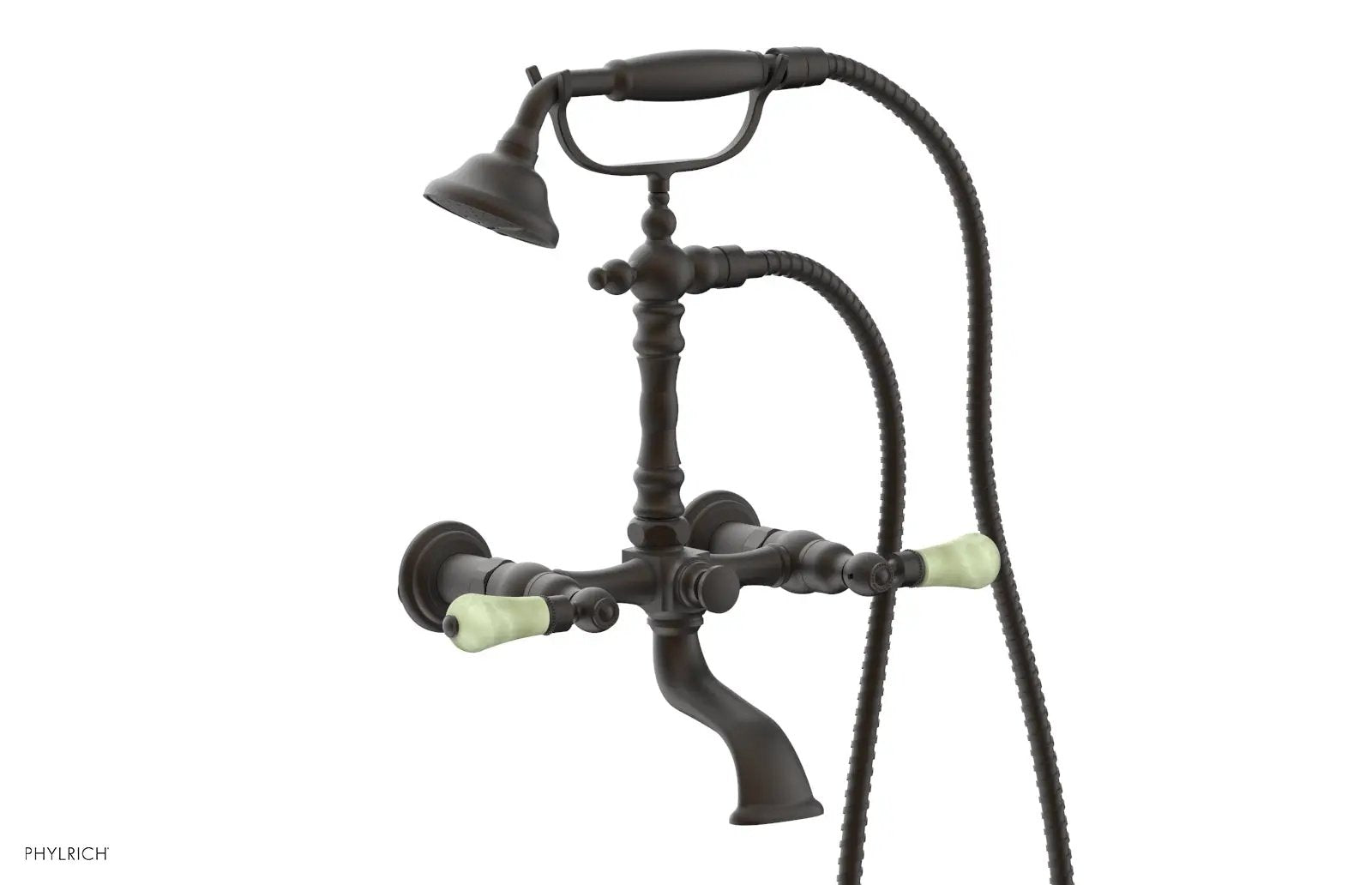 Phylrich REGENT Exposed Tub & Hand Shower -Green Onyx Handle by Phylrich