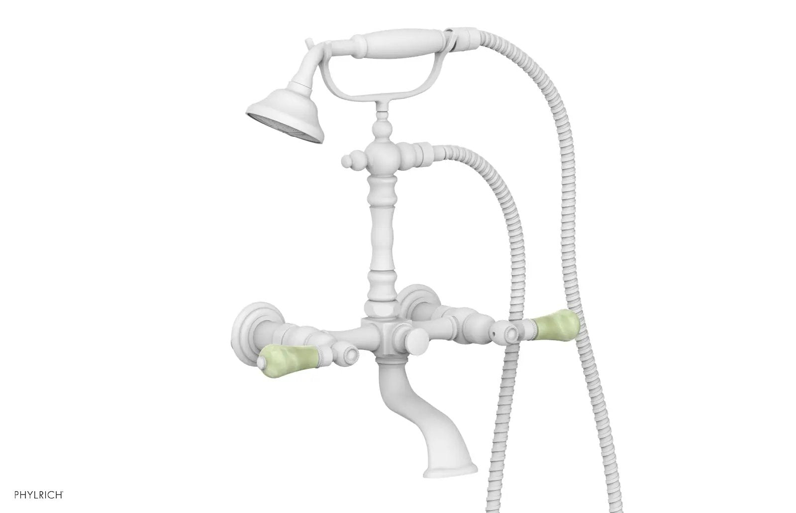Phylrich REGENT Exposed Tub & Hand Shower -Green Onyx Handle by Phylrich