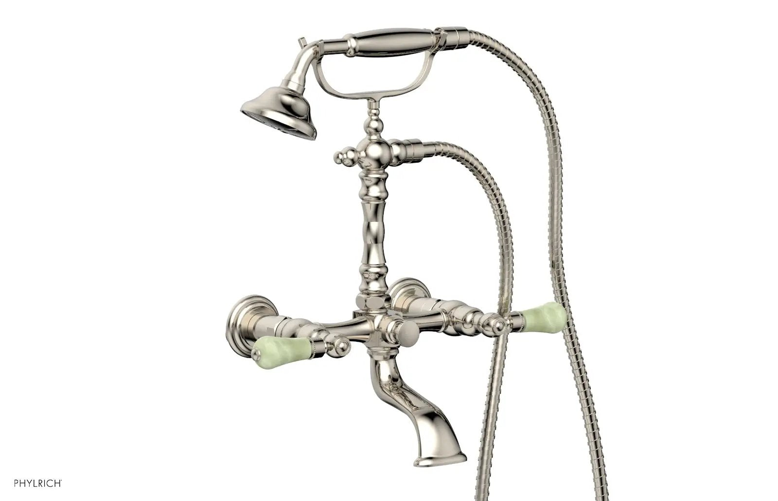Phylrich REGENT Exposed Tub & Hand Shower -Green Onyx Handle by Phylrich