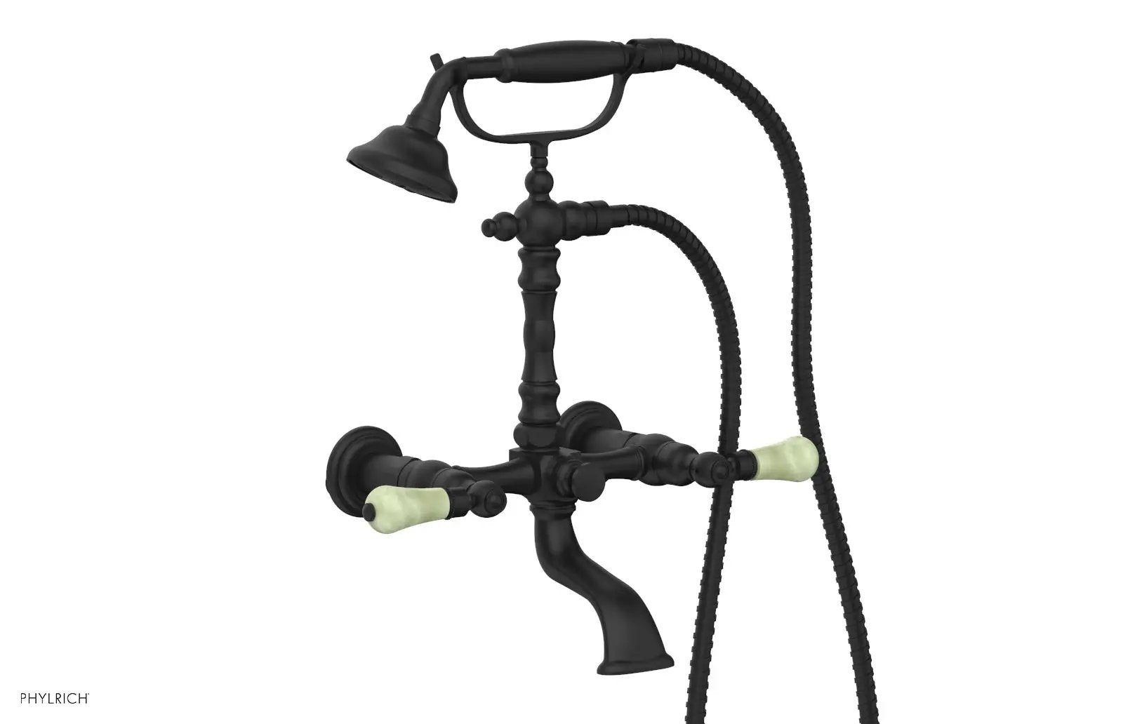 Phylrich REGENT Exposed Tub & Hand Shower -Green Onyx Handle by Phylrich
