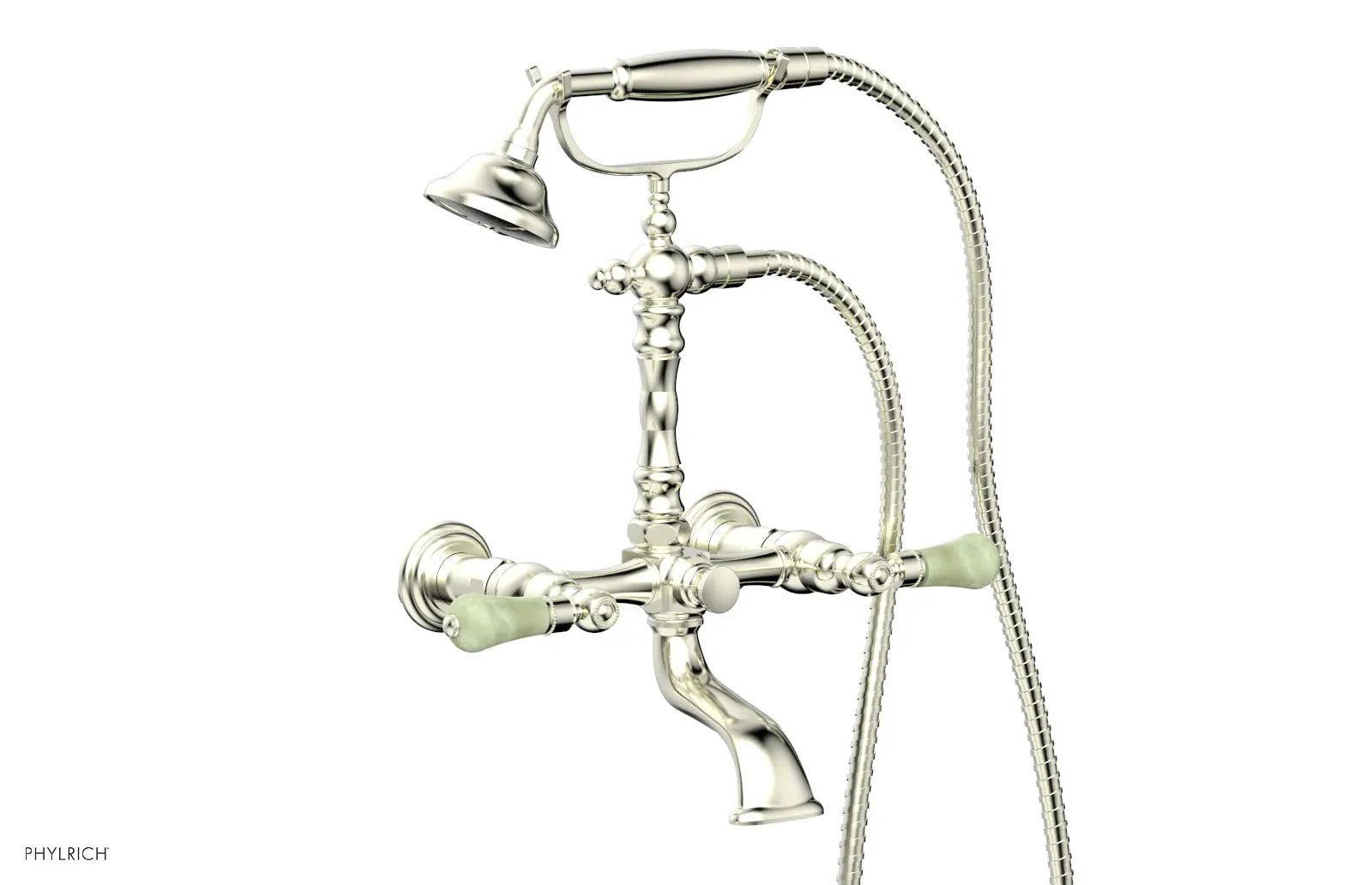 Phylrich REGENT Exposed Tub & Hand Shower -Green Onyx Handle by Phylrich
