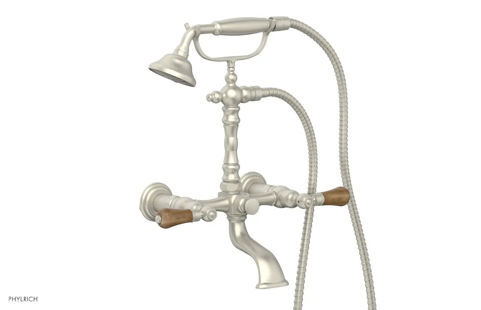 Phylrich REGENT Exposed Tub & Hand Shower - Montaione Brown Onyx Handle by Phylrich