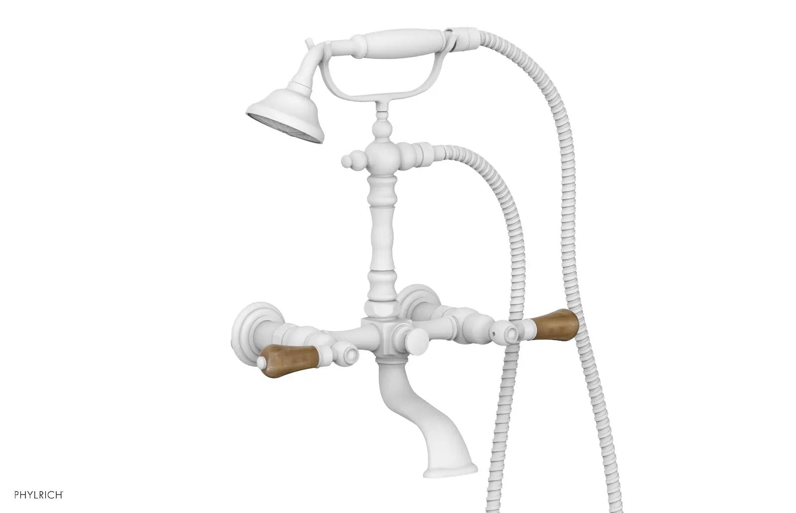 Phylrich REGENT Exposed Tub & Hand Shower - Montaione Brown Onyx Handle by Phylrich