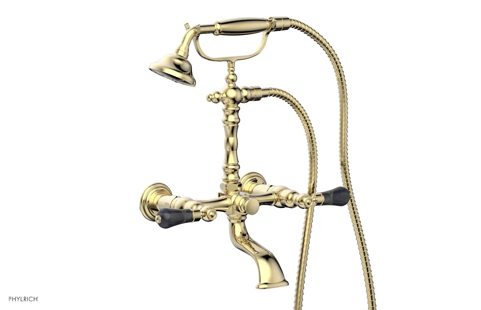 Phylrich REGENT Exposed Tub & Hand Shower - Bleu Sodalite Handle by Phylrich