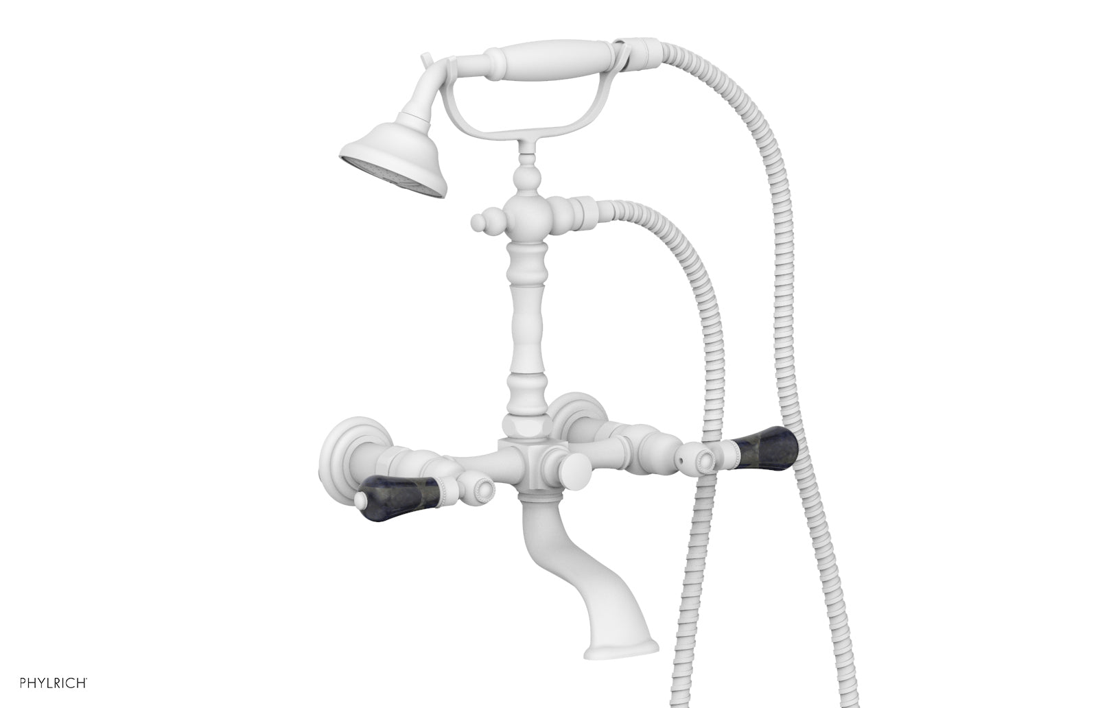 Phylrich REGENT Exposed Tub & Hand Shower - Bleu Sodalite Handle