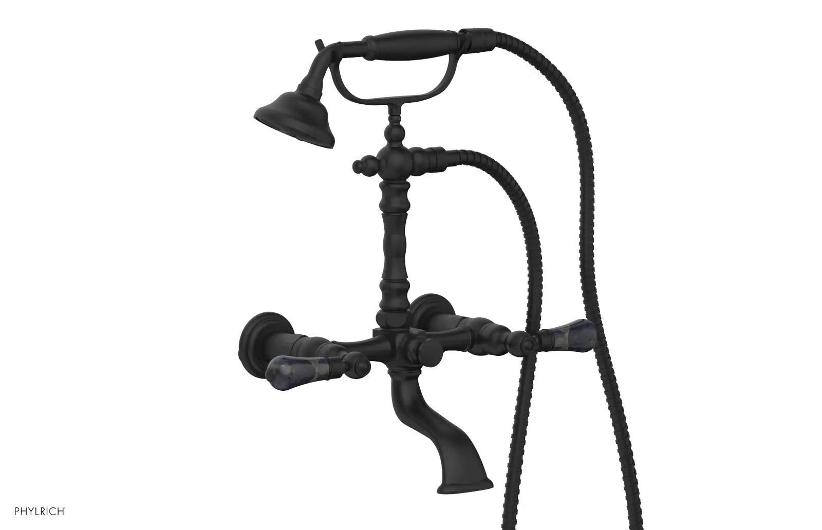 Phylrich REGENT Exposed Tub & Hand Shower - Bleu Sodalite Handle by Phylrich